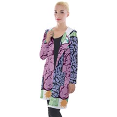 Brain Heart Balance Emotion Hooded Pocket Cardigan