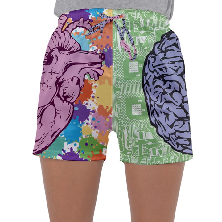 Brain Heart Balance Emotion Sleepwear Shorts