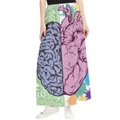 Brain Heart Balance Emotion Maxi Chiffon Skirt