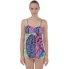 Brain Heart Balance Emotion Babydoll Tankini Top