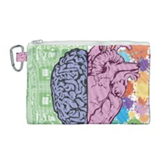 Brain Heart Balance Emotion Canvas Cosmetic Bag (large)