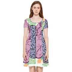 Brain Heart Balance Emotion Inside Out Cap Sleeve Dress