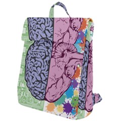 Brain Heart Balance Emotion Flap Top Backpack