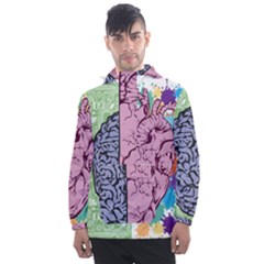 Brain Heart Balance Emotion Men s Front Pocket Pullover Windbreaker