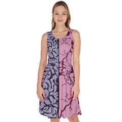 Brain Heart Balance Emotion Knee Length Skater Dress With Pockets