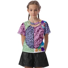 Brain Heart Balance Emotion Kids  Front Cut T-shirt by Maspions