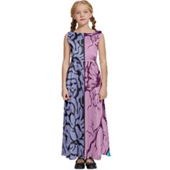 Brain Heart Balance Emotion Kids  Satin Sleeveless Maxi Dress by Maspions