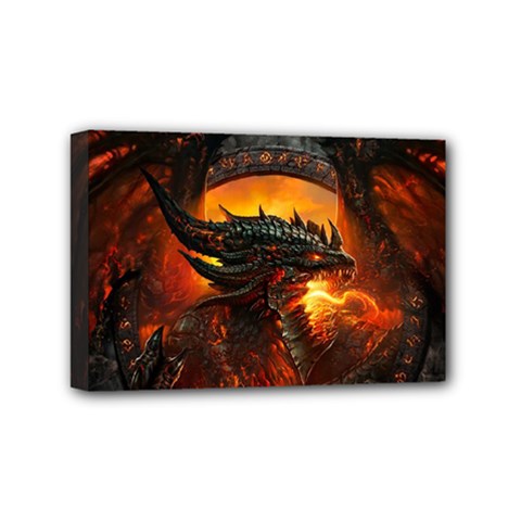 Dragon Fire Fantasy Art Mini Canvas 6  X 4  (stretched)