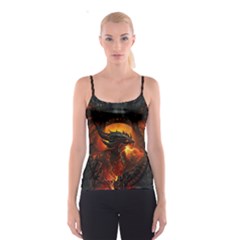 Dragon Fire Fantasy Art Spaghetti Strap Top by Maspions