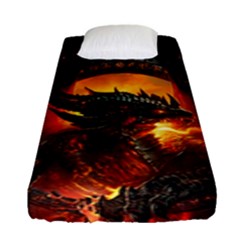 Dragon Fire Fantasy Art Fitted Sheet (single Size)