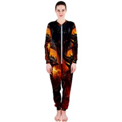 Dragon Fire Fantasy Art Onepiece Jumpsuit (ladies)