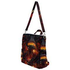 Dragon Fire Fantasy Art Crossbody Backpack