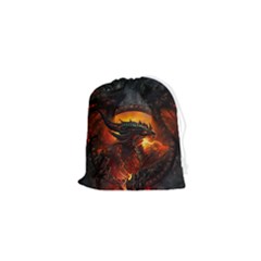 Dragon Fire Fantasy Art Drawstring Pouch (xs)