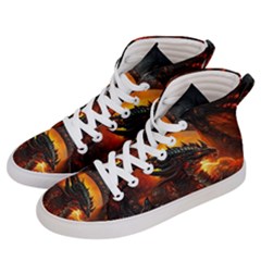 Dragon Fire Fantasy Art Women s Hi-top Skate Sneakers