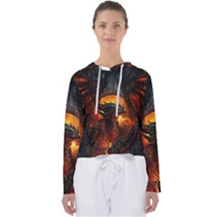 Dragon Fire Fantasy Art Women s Slouchy Sweat