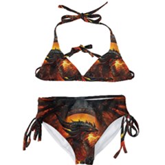 Dragon Fire Fantasy Art Kids  Classic Bikini Set