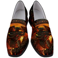 Dragon Fire Fantasy Art Women s Chunky Heel Loafers