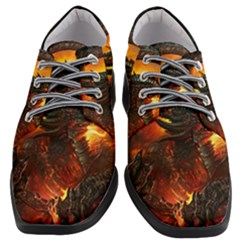 Dragon Fire Fantasy Art Women Heeled Oxford Shoes