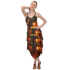 Dragon Fire Fantasy Art Layered Bottom Dress