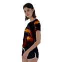 Dragon Fire Fantasy Art Short Sleeve Open Back T-Shirt View2