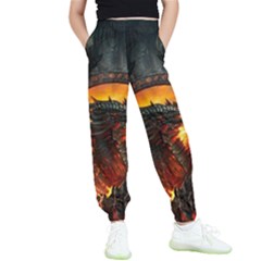 Dragon Fire Fantasy Art Kids  Joggers