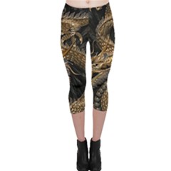 Fantasy Dragon Pentagram Capri Leggings 