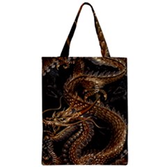 Fantasy Dragon Pentagram Zipper Classic Tote Bag by Maspions