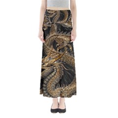 Fantasy Dragon Pentagram Full Length Maxi Skirt by Maspions