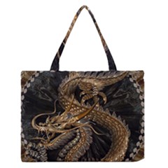 Fantasy Dragon Pentagram Zipper Medium Tote Bag by Maspions