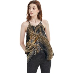 Fantasy Dragon Pentagram Flowy Camisole Tank Top