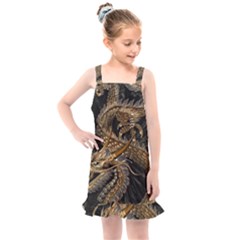 Fantasy Dragon Pentagram Kids  Overall Dress