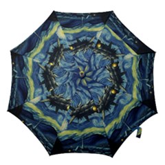 Spaceship Starry Night Van Gogh Painting Hook Handle Umbrellas (medium)