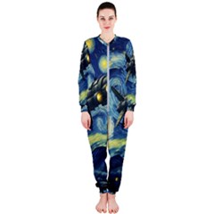 Spaceship Starry Night Van Gogh Painting Onepiece Jumpsuit (ladies)