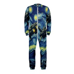 Spaceship Starry Night Van Gogh Painting Onepiece Jumpsuit (kids)