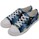 Spaceship Starry Night Van Gogh Painting Women s Low Top Canvas Sneakers View2