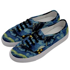 Spaceship Starry Night Van Gogh Painting Men s Classic Low Top Sneakers by Maspions