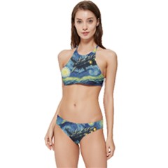 Spaceship Starry Night Van Gogh Painting Banded Triangle Bikini Set by Maspions