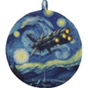 Spaceship Starry Night Van Gogh Painting Round Trivet View1