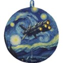 Spaceship Starry Night Van Gogh Painting Round Trivet View2