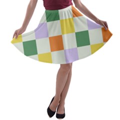 Board Pictures Chess Background A-line Skater Skirt