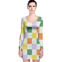 Board Pictures Chess Background Long Sleeve Velvet Bodycon Dress