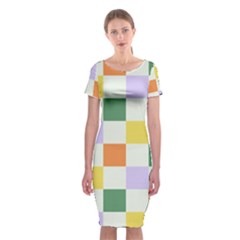 Board Pictures Chess Background Classic Short Sleeve Midi Dress