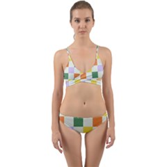 Board Pictures Chess Background Wrap Around Bikini Set