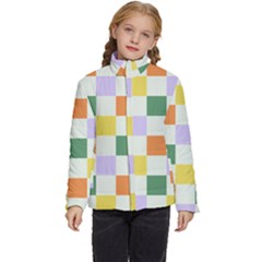 Board Pictures Chess Background Kids  Puffer Bubble Jacket Coat by Maspions