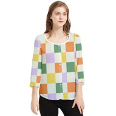 Board Pictures Chess Background Chiffon Quarter Sleeve Blouse