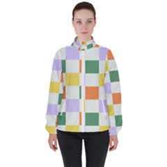 Board Pictures Chess Background Women s High Neck Windbreaker