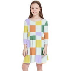 Board Pictures Chess Background Kids  Quarter Sleeve Skater Dress