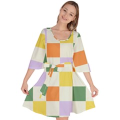 Board Pictures Chess Background Velour Kimono Dress