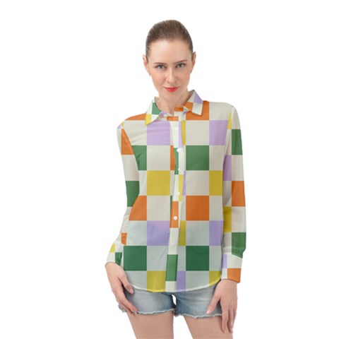 Board Pictures Chess Background Long Sleeve Chiffon Shirt by Maspions