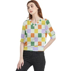 Board Pictures Chess Background Quarter Sleeve Blouse